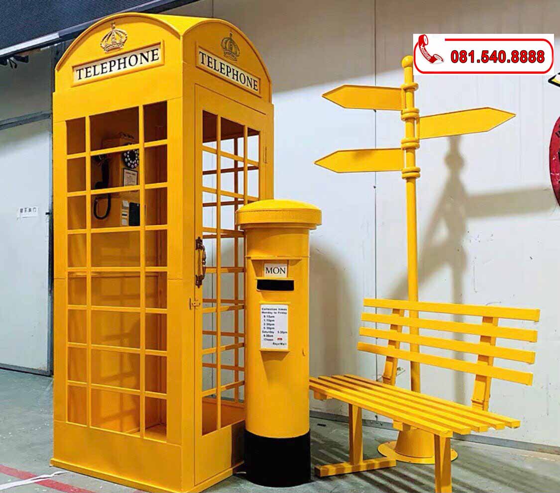 Bốt điện thoại trang trí shop quần áo Bốt điện thoại trang trí shop quần áo